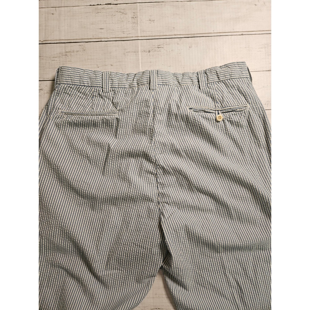 Polo Ralph Lauren Mens Blue White Seersucker Striped Cotton Pants 36/30 Preppy - Picture 13 of 13